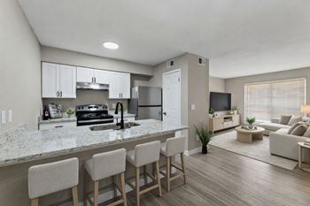 Modern kitchen with counter